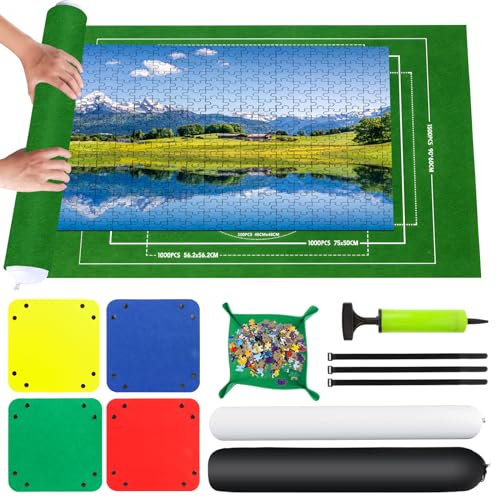 VFANDV Puzzlematte für 500, 1000, 1500 Teile - Tragbare Roll-Aufbewahrungsmatte, Puzzle Teppich, 66 * 116CM