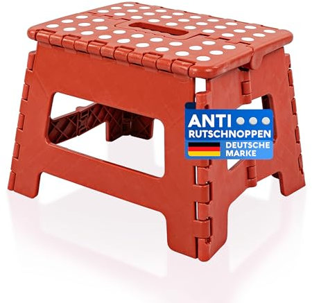 SCHWANFELD® Tritthocker Klapphocker faltbar bis 100kg [Anti-RUTSCHNOPPEN] - Premium Hocker Klappbar - Hochwertiger Tritthocker klappbar - Faltbarer Hocker - Klapptritt faltbar - klappbarer Hocker