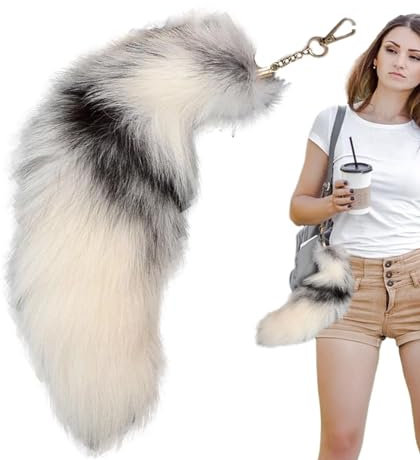 Schwanz-Schlüsselanhänger - Tail Plüsch-Schlüsselanhänger, Gefälschter Fuchsschwanzschlüsselkette, Weicher Plüsch-Schlüsselanhänger