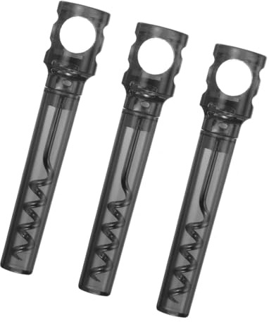 GLOKUUCA Cavatappi tascabile, confezione da 3 cavatappi portatili staccabili, mini cavatappi da campeggio, adatto per ristoranti e viaggi, apribottiglie in acciaio inox (10,7 cm, trasparente-nero)