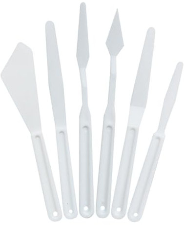 30 Pcs Plastic Paint Palette Knife Acrylic Painting Palette Knives Small Painting Trowel Artist Oil Paint Knife Painting Mixing Scraper Small Palette Knife Set