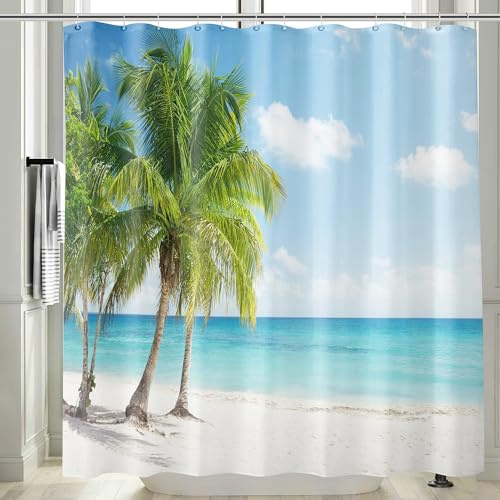 M&W DAS DESIGN Duschvorhang Shower Curtain Badewannenvorhang Badevorhang Anti Schimmel Waschbar Faltbar Schwer duschvorhang 180x200 Polyester Stoff inkl. 12 C-Ringe
