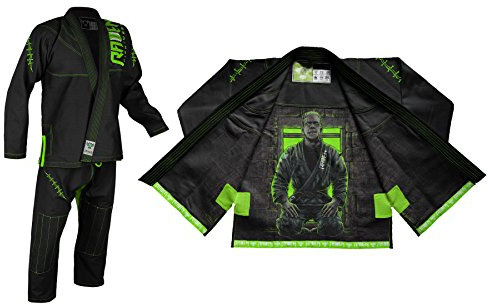 Raven Fightwear Men's BJJ Horror Frankenstein's Monster Brazilian Jiu Jitsu Uniform BJJ Gi Black A2