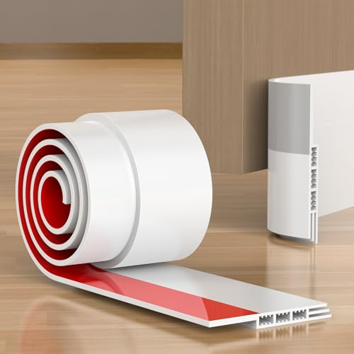 NEUTYPECHIC Türdichtung Zugluftstopper für Türen 100cm, Türdichtung Unten Extra Stark Selbstklebend, Tür Zugluftstopper Dichtungsband f Insekten, Ideal auch als Schallschutz, Kälteschutz (Weiß)