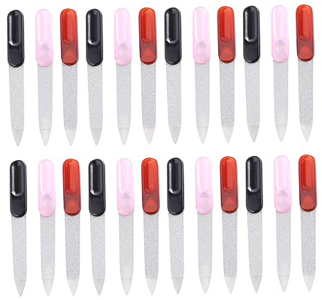 FRCOLOR Tragbare Nagelfeilen Aus Kohlenstoffstahl Nagelkunst Schleif Und Polierwerkzeug Rostfrei 24 Stück Maniküre Und Pediküre Für Naturnägel Und Nagelverlängerungen