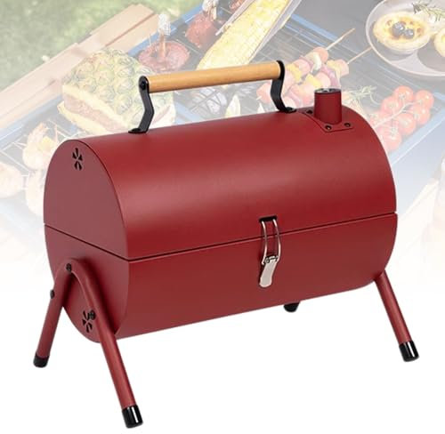Griglia Per Barbecue Da Tavolo Da Campeggio Per Stufato Al Forno, Con Forno Di Cottura Con Coperchio Per Affumicatore, Griglia Per Barbecue Portatile 3 in 1, Griglia Per Barbecue A Carbone All'aperto