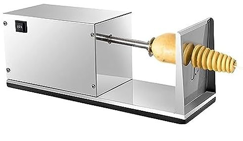 XNZJHPP Rebanadora de Papas eléctrica Tornado, cortadora de Papa en Espiral, máquina cortadora de Papa en Espiral Comercial de Acero Inoxidable, cortadora de Verduras con Papas Fritas casera