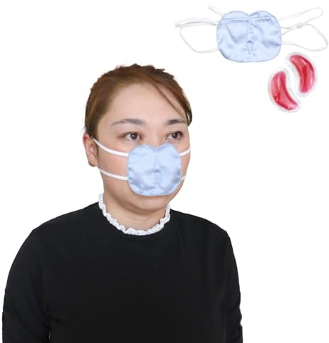 Satin Nose Ice Packs Flexible Gel Pack Cold Compress for Injury Rhinoplasty Septoplasty and Broken Nose Recovery Mask Hot and Cold Therapy