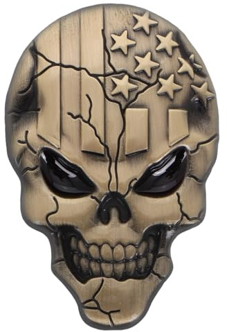 MAGICLULU Pegatinas De Calavera Para Coche En Aleación De Zinc 3D Adhesivos Decorativos Para Vehículos Camiones Y Motocicletas Diseño Resistente a Arañazos 2 Piezas