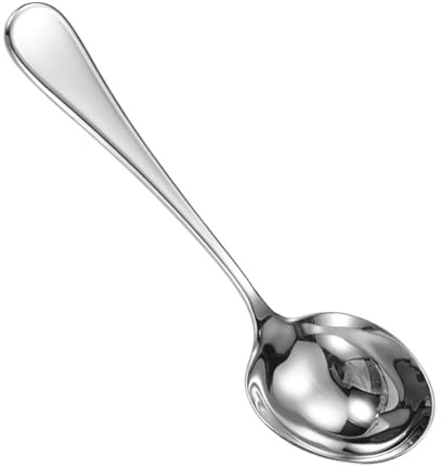 Cuillère à soupe ronde en acier inoxydable 304 - Cuillère à dessert - Cuillère de service - Cuillère à soupe ronde - Pour la cuisine - En acier inoxydable