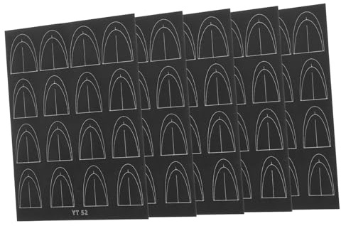 Mikinona 5feuilles Stickers Pour French Manucure Guides Auto-adhésifs Pour Ongles Pochoirs Précis Application Facile Variées