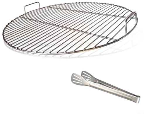RichVibe Griglia di ricambio per Weber 7432, diametro 45 cm, in acciaio inox, superficie di cottura rotonda con manico (45 cm)