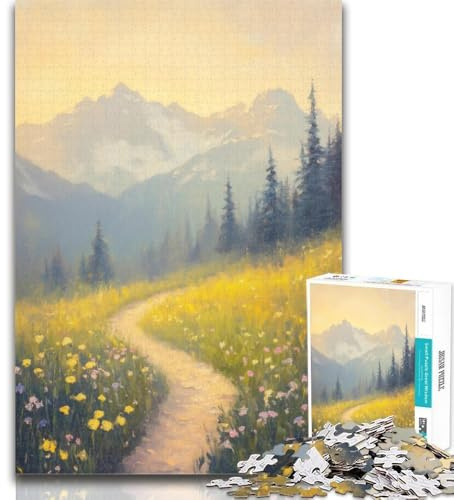 Puzzles Country Road 1000 Teile Puzzle für Jugendliche und Erwachsene, Lernspielzeug ganze Familie 26x38cm