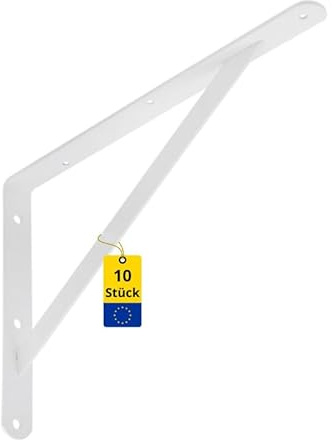 Regalhalterung 500x330 Regalbodenträger 10er Set Winkel Wandregal Konsole | Winkel Metall - Regalwinkel - Stegkonsole - Regalbrett - Wandkonsole - Konsole - Regal Wand - Schwerlastwinkel