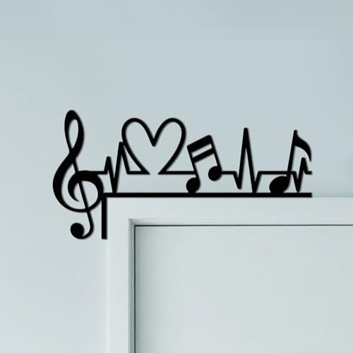 CUTHOLLOW Musiknote Türrahmen Deko Metall Wanddeko | 30x15cm Türrahmen Schild, Tür Deko, Wanddeko Tür, Hängende Fensterdeko, Metall Dekoschild für Zuhause & Büro