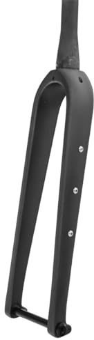 FKXSXAZ Carbon Road Bike Rigid Fork 700C Gravel Thru Axle 12x100mm Disc Brake 1-1/8 Straight/Tapered Tube Front With Water Bottle Holder Hole (Color : Matte Black, Size