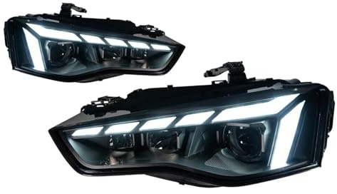 TjOta Faro Delantero Para A5 S5 2012-2016 LED Faro Proyector Lente Animación DRL Señal Dinámica Reversa Accesorio Automotriz Faros Principales(Right Hand Drive)