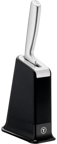 Tefal EverSharp Pro Kochmesser 16,5 cm mit selbstschärfendem Messerblock, patentierte Schärftechnologie, deutscher rostfreier Edelstahl, Schwarz, K297S204