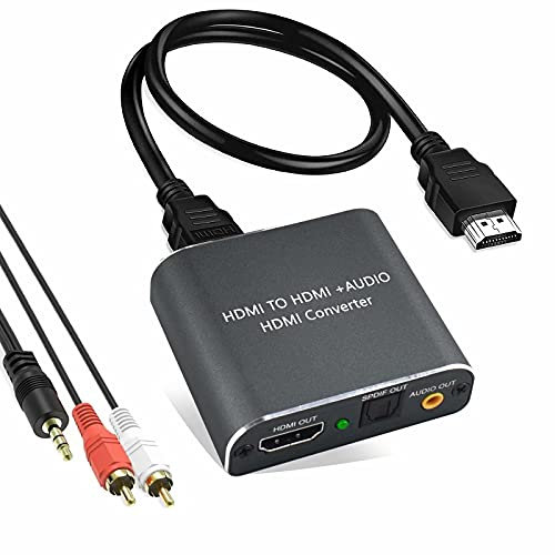 HDMI 2.0 Audio Extraktor, Snxiwth 4K HDMI zu Optisch Spdif Toslink und 3,5mm Stereo Audio Konverter Unterstützung 4K@60Hz HDCP 2.2 HDR 3D für Blu-ray DVD Player PS4 Xbox One