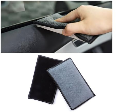 JNNJ 2 Pezzi Spugna per Pulizia Interni Auto, Spugna per Pulizia Interni in Pelle, Spugne Lavabili Riutilizzabili per Auto, Spugna in Microfibra Parabrezza, Interni Auto Per Cere, Detergenti Vernici
