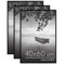 Americanflat 40x60 cm Bilderrahmen (3er Pack) - Schlanker 60x40 cm Posterrahmen mit Scheibe aus Plexi und Integrierter Aufhängung für Hoch- und Querformat - Schwarz