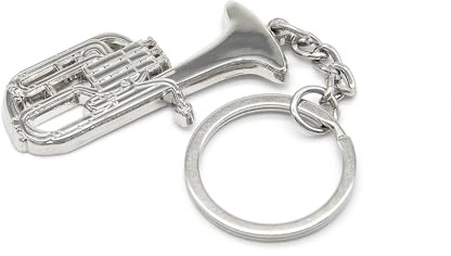 Gifticuffs Tenorhorn-Schlüsselanhänger, silber, 60mm