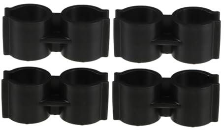 CHILDWEET Broom Handle Connector and Dustpan Pole Fixing Clip, Double Tube 25mm Inner Diameter, 4pcs Pole Clamps for Indoor Cleaning Tool Accessories