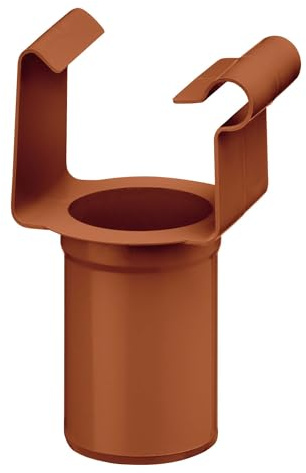 INEFA Boquilla de desagüe rectangular 68mm/50mm Marrón PVC-U | Manguito colgante, accesorio de canalón, montaje fácil, Made in Germany, conexión entre canalón cuadrado y bajante