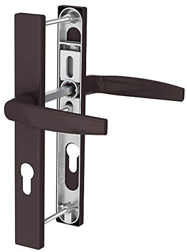 Premium Drückergarnitur Victory DHS 92mm - Rechteckig - Griff-Griff, Farbe:Braun RAL 8019, Schildbreite:36mm