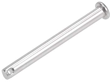sourcing map 1 Stück Steckbolzen Einzelloch Gabelbolzen 6mm X 60mm Splintstift Flacher Kopf 304 rostfreier Stahl Verbindung Scharnierbolzen Stift