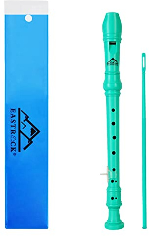 EastRock Flauto Dolce Soprano C Key Recorder Strumento tedesco a 3 pezzi per principiante Studente Verde