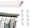 EVOTRADE 2 METRI Bastone Tubo Asta Appendiabiti Ovale 15x30 in Metallo per Armadio Guardaroba - Made in ITALY Verniciato a Polveri - Barra 2 Metri Con 4 Supporti Laterali In Tinta - Colore Bianco