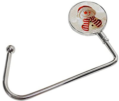 Weihnachtsstrumpf Halter Nikolausstrumpf Haken Kamin Anhänger Tisch Handtaschenhalter Handtaschen Halterung Taschenhalter für Taschen Christmas Stockings 1Pack(Weiß+Schneemann)