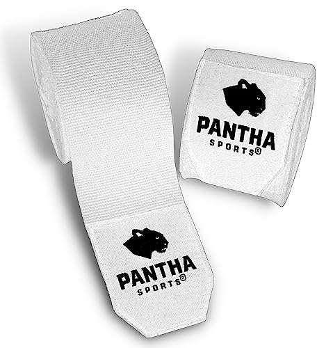 Pantha Sports® Boxbandagen halb elastische 4m Bandagen Boxen mit Daumenschlaufe, extra breitem Klettverschluss - Box Hand Bandage Sport für Boxen, MMA, Kickboxen, Muay Thai