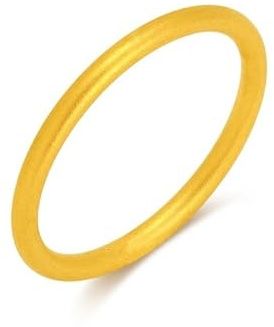 Epinki Echter Schmuck, Gelbgold 24K 999 Ringe, Matte Eheringe, Au750 Gold Solitärring Verlobungsring Freundschaftsringe
