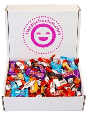 105 Mini Chocolatinas Surtidas Variadas Primeras Marcas Caja Regalo | Golosinas de chocolate individuales, varios sabores, perfectas para compartir, ideal cumpleaños, fiestas y detalles