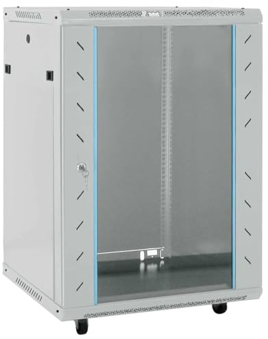 Armoire Rack Serveur, Armoire Réseau Coffret de Réseau avec Stockage Gris 60 x 60 x 80 cm Acier