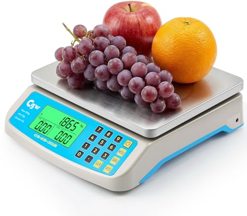 CGOLDENWALL Báscula de Cocina Profesional 30kg/1g - Balanza Alimentos Digital con Plataforma de Acero Inoxidable, Pantalla LCD, Conversión KG/LB/OZ y Doble Alimentación, para Tienda, Panadería y Hogar