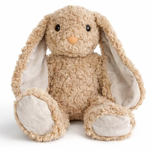 rafrtcl Soft Plush Bunny Teddy, 27cm Floppy Eared Stuffed Rabbit, Ultra-Soft Hugging Comfort Toy, Machine Washable Plush Animal Gift for Kids Ages 3+ (Brown)