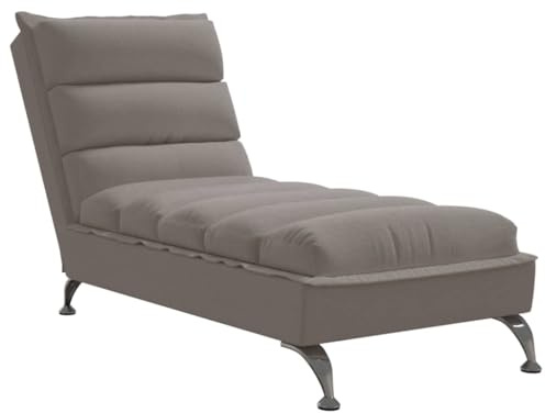 Holepyr Chaiselong med kudde brungrå tyg 133,5 x 56 x 74 cm, loungestol och vilstol för vardagsrum, sovrum, gästrum, relaxzon, liggstol och ottoman