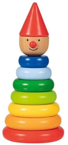 goki 58928 - Stapel-Magnet-Männchen Nimo, buntes Holzstapelspielzeug mit Magneten, frühe Bildung Spielzeug, 8er Set, ab 1 Jahr