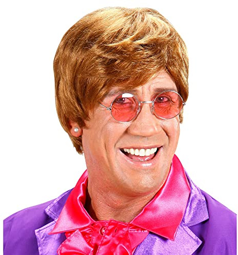 W WIDMANN MILANO Party Fashion - Perücke Elton | Im 60er Jahre Disco Fever Look für Karneval und Mottoparty