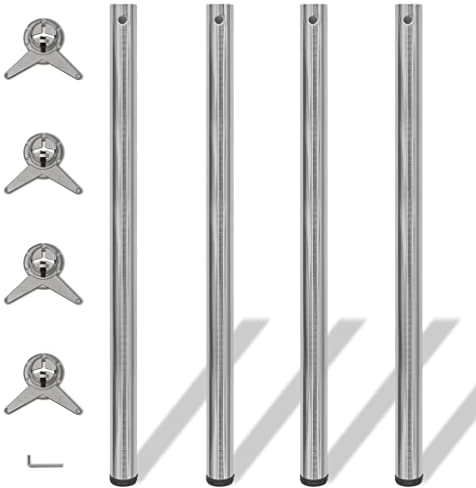 vidaXL 4X höhenverstellbares Tischbein Nickel gebürstet 1100 mm