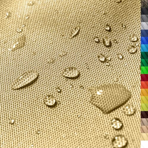 1buy3 – wasserdichter Polyesterstoff “Monaco” mit 12.000mm Wassersäule für Zelte, Abdeckplanen, Bezüge, Outdoorbekleidung & Co – Meterware mit 160cm Breite – reißfest & pflegeleicht (Farbe 03 / Beige)