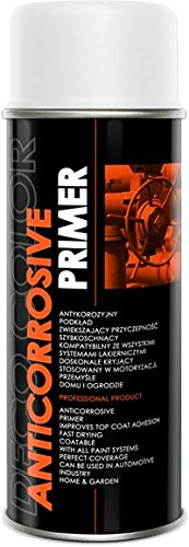 DECO COLOR ANTICORROSIVE Primer Undercoat Spray Paint 400ml Priming Adhesion Covering DIY (White)