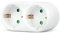 Garza Adaptador de enchufe doble frontal con toma de tierra, 2 tomas, color blanco
