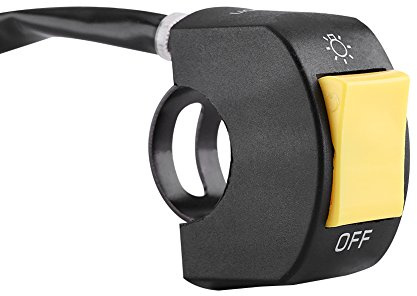Keenso Universal 7/8 Zoll LED Scheinwerfer Ein/Aus-Schalter mit Motorrad Lenker (Gelb)