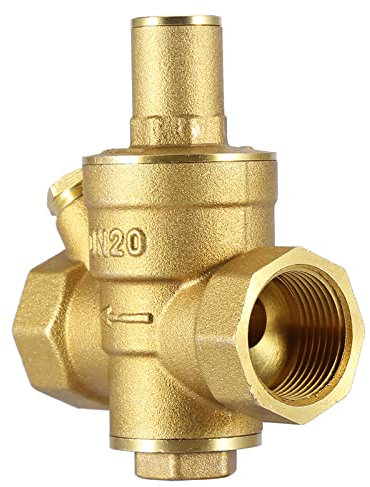 FTVOGUE Vanne de Réduction de Pression en Laiton DN20, 3/4 Pouces, Régulateur d'Eau Réglable, 65 x 82 mm, Pression Maximale 1,6 MPa