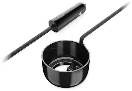 Ember Car Charger for Temperature Control Smart Travel Mug 2/2+ - Fits Most Cup Holders - 12V Cigarette Lighter Charger with Smart LED - Built-In Cable Winder Included