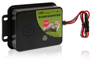 LABT Marderschreck mobil einsetzbar - Ultraschall Marderabwehr - einfache Montage Kabelgebunden mit Wechselfrequenz - auch als Marderschutz für´s Auto geeignet